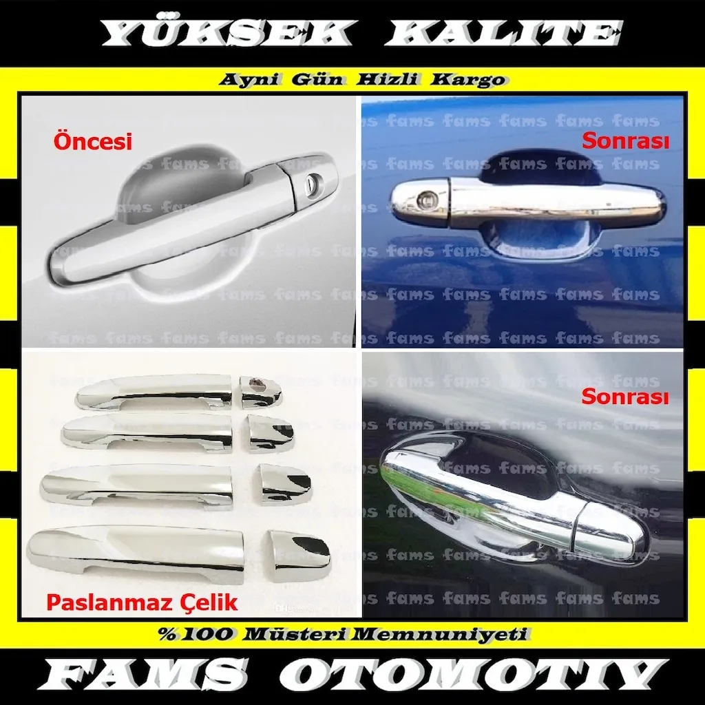 Untuk Toyota Corolla 2006-2013 Pegangan Pintu Baja Tahan Karat Krom Sepenuhnya Kompatibel Profesional Kualitas Tinggi