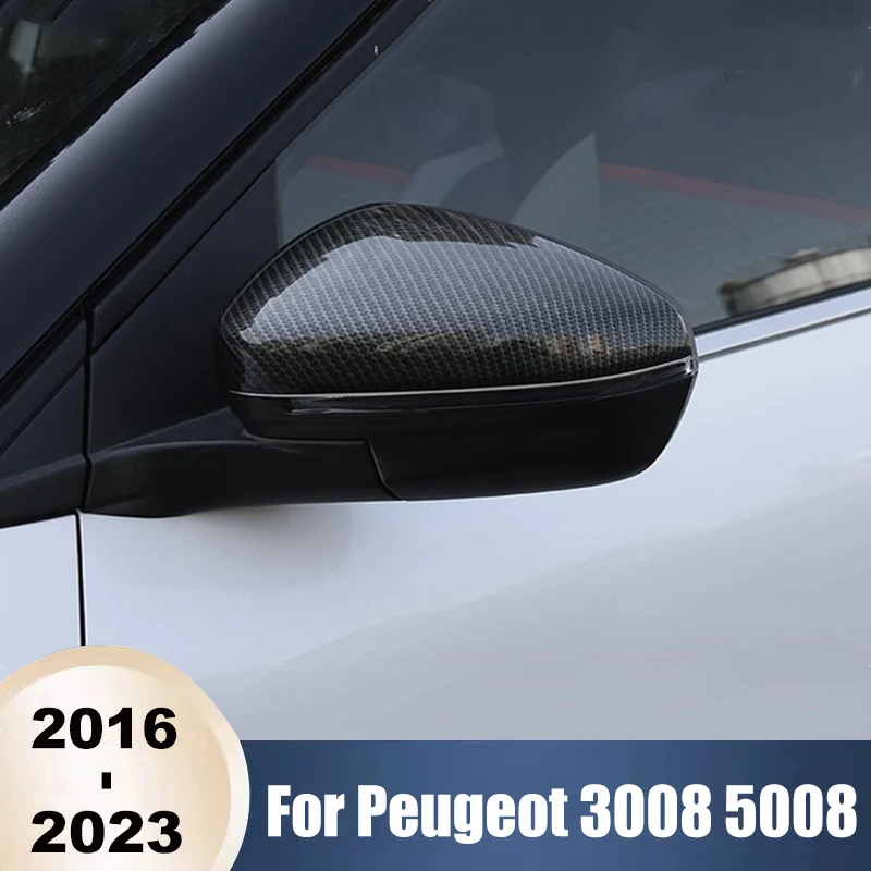 

ABS Car Rearview Mirror Cover Trim Shell Case Sticker For Peugeot 3008 5008 GT Hybrid 2016 2017 2018 2019 2020 2021 2022 2023