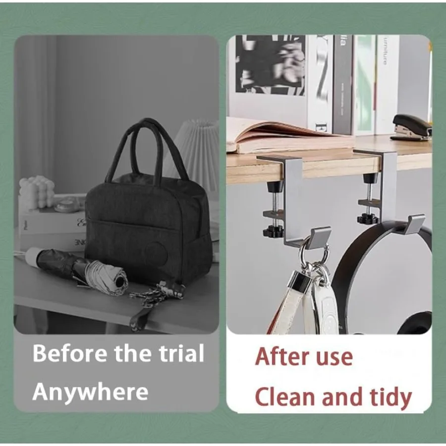 3 عبوات تحت المكتب nt حقيبة حامل هوك المشبك حامل سماعة الرأس على ظهره هوك مكتب هوك مع مشبك ذراع قابل للتعديل BlackA 3 قطعة