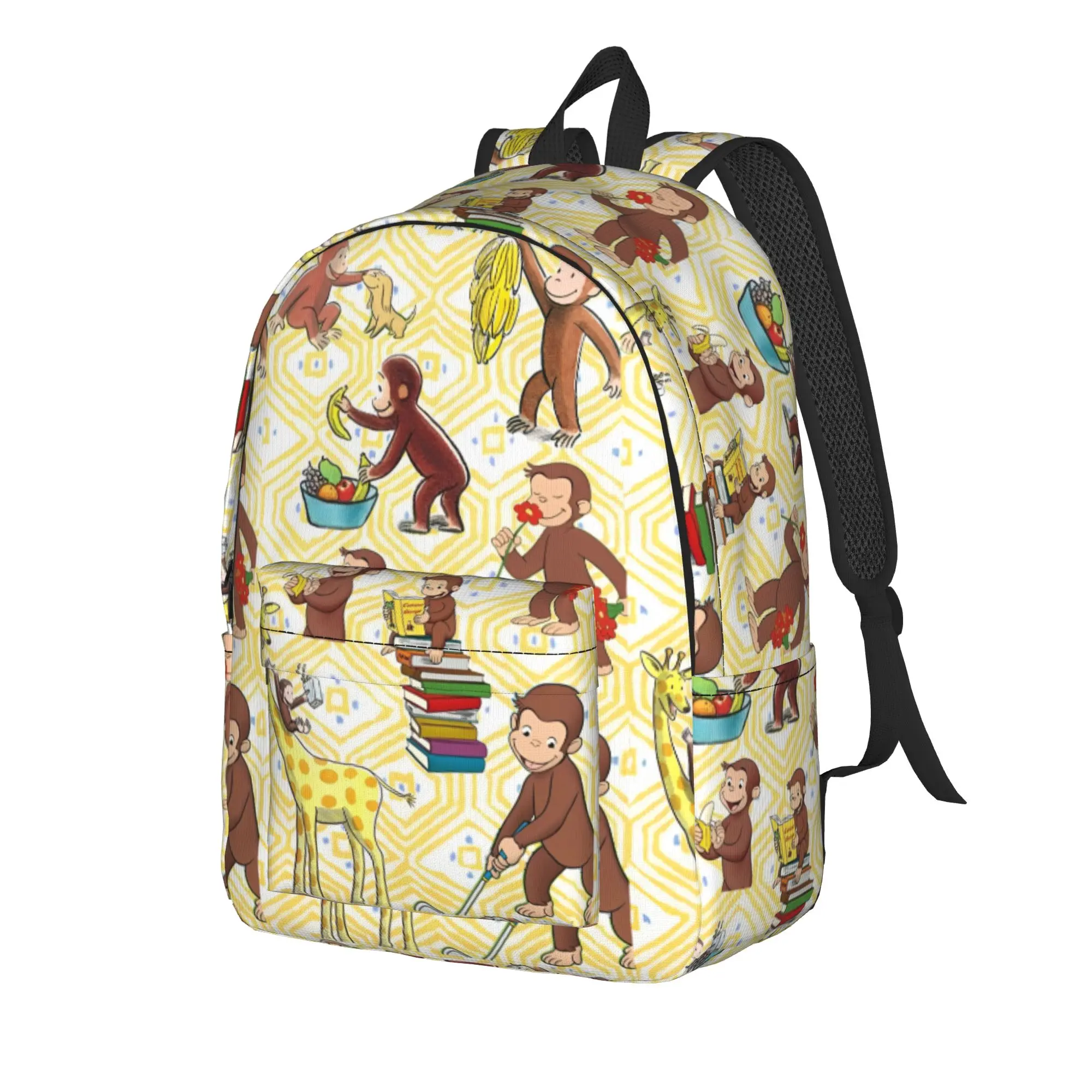 Curious George Cartoon Monkey Cool Backpack Sports Student Hiking Travel  Daypack for Men Women Laptop Shoulder Bag