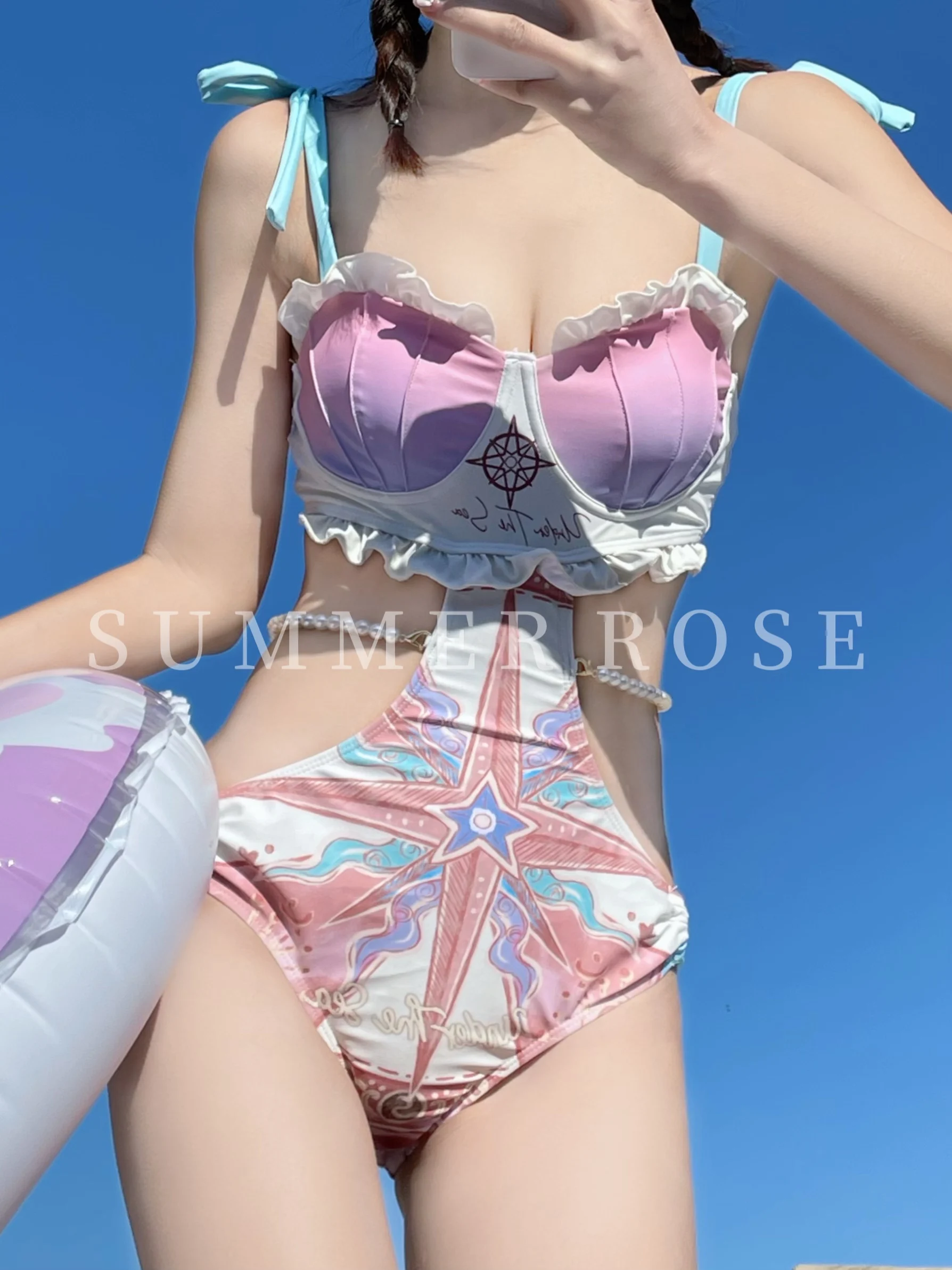 2024 Summer One-Piece Suits Bikini Hot Girl Seaside Beach Vacation Sexy Bikini Female Y2k Swimsuit Women Swimwear Bathing Suit