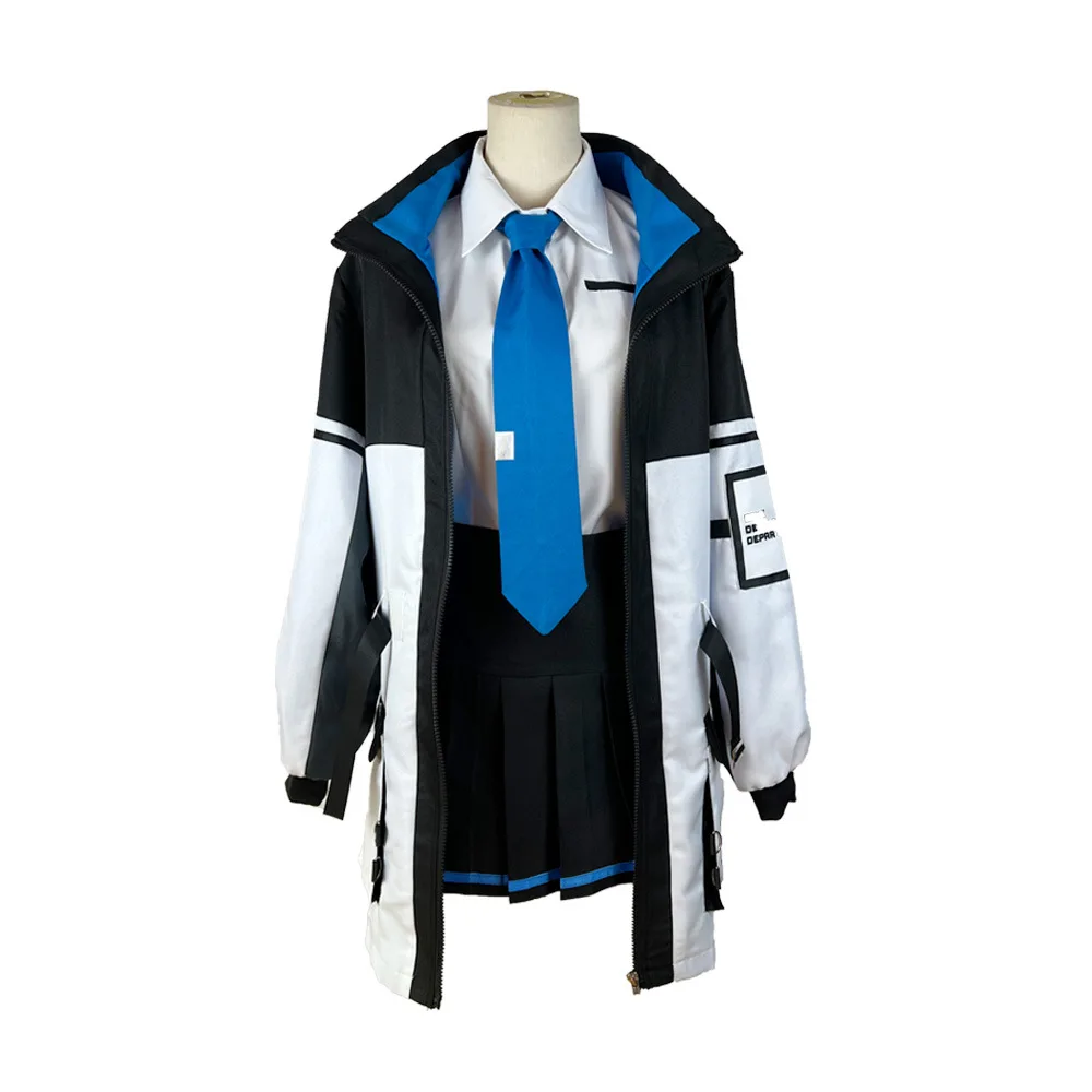 Azure cosplay costume, anime game style women's campus uniform set, including jacket, shirt, tie, and skirt, suitable for Hallow view 6
