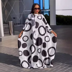 African Dresses for Women Muslim Kaftan Maxi Dress with Headscarf Dashiki Traditional Outfit Robe Ankara Chiffon Boubou Gown