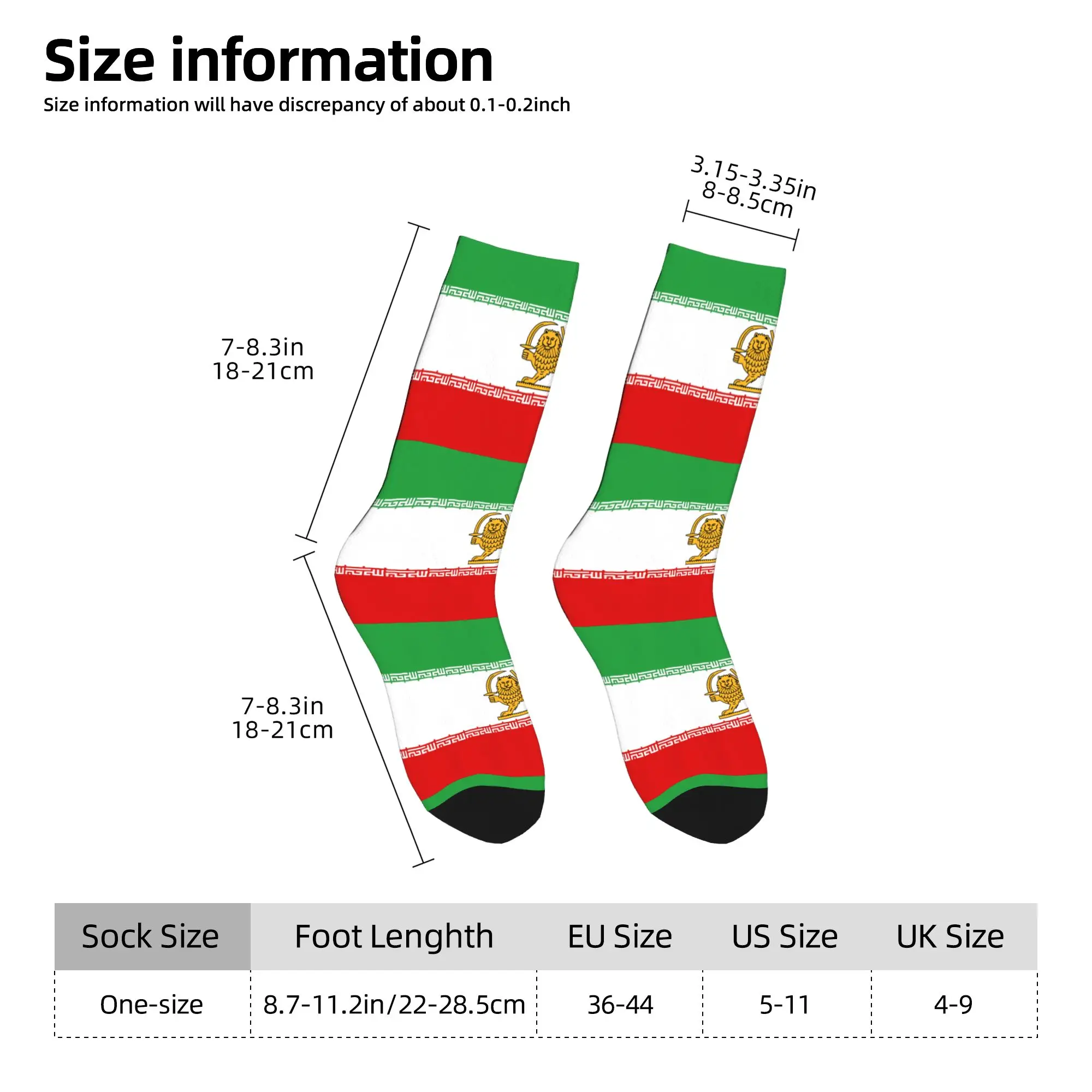 

Flag Of Iran Socks Anti Bacterial Stockings Men Soft Skateboard Socks Autumn Korean Printed Socks
