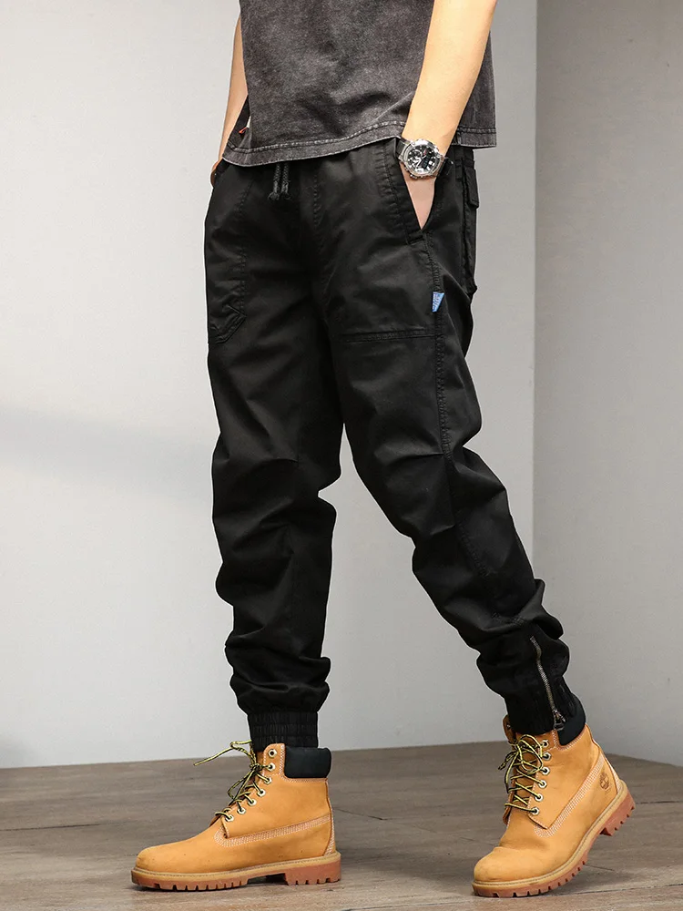 

Men's Casual Cotton Sweatpants Loose Fit Spring Autumn Summer Trendy Brand Workwear Thin Spor Trousers Antimicrobial