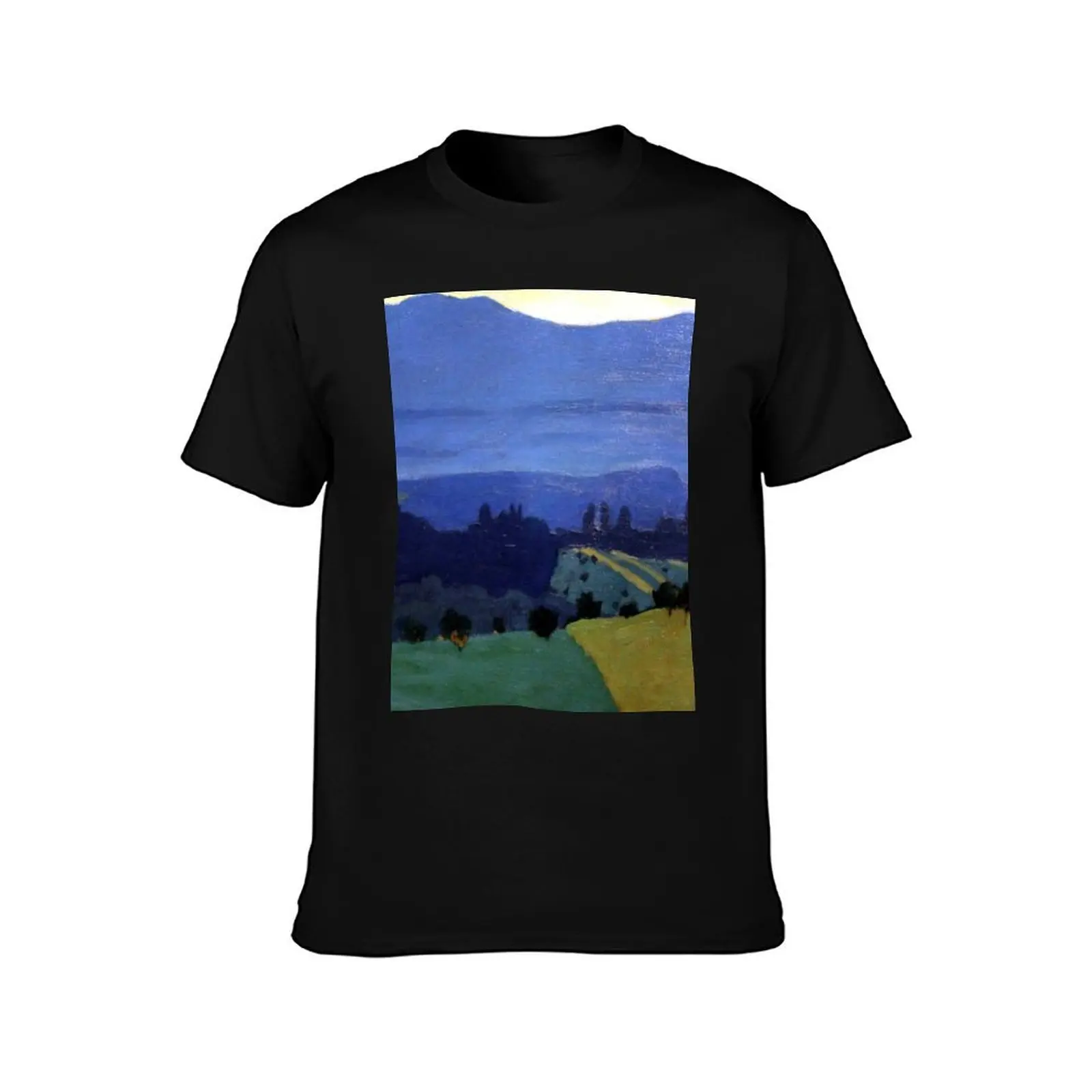 Felix Vallotton - Landscape in the Jura Mountains (new color editing) T-Shirt cotton graphic tees mens t shirts