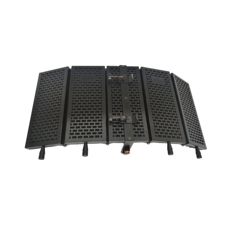 

【T07A】Wind Screen Microphone Isolation Shield 5-Panel Soundproof Cover Noise Reduction Semi-Circular Grid Design