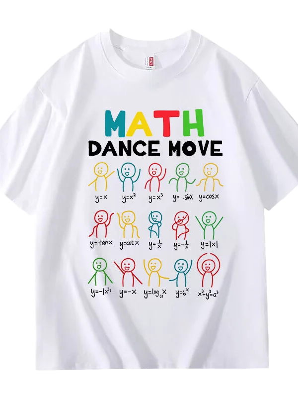 Fun Math Dance Algebra Quadratic Equation  Function Summer Short Sleeve Student Pure Cotton T-Shirt Breathable Casual...