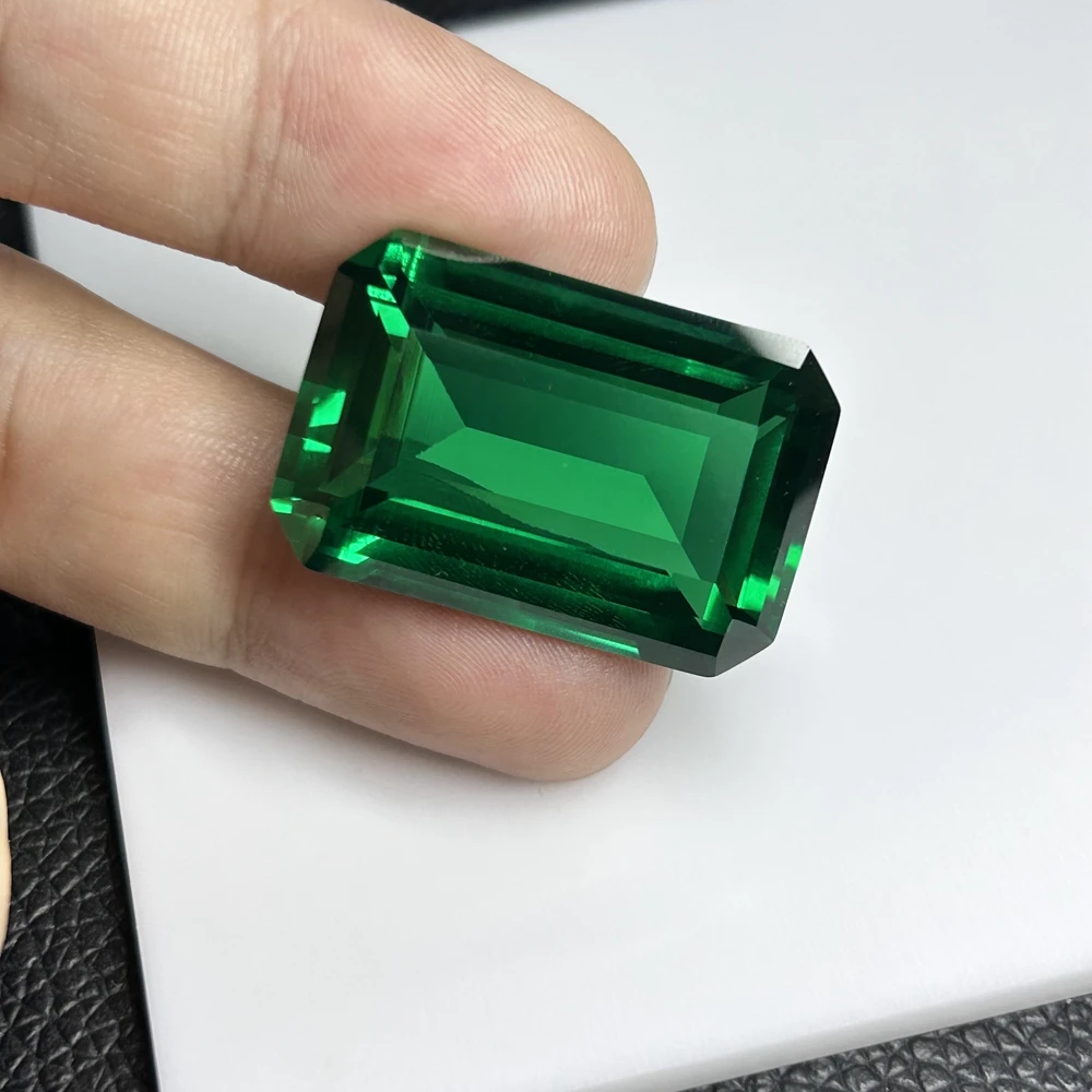 Mosangna 20X30mm 60 Carat Octagon Cut Synthetic Emerald Stone Lab Green Quality Jewelry Grade Simulated Emerald