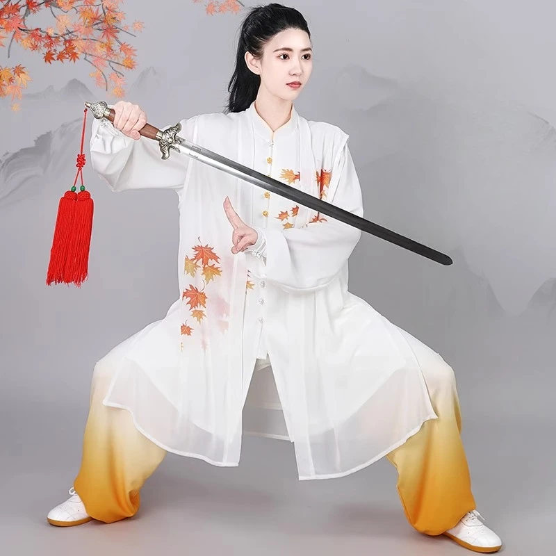 Tai Chi Uniform Wushu Kung Fu Clothing Adults Martial Arts Wing Chun Training Performance Clothing Long Sleeved Exercise Suit
