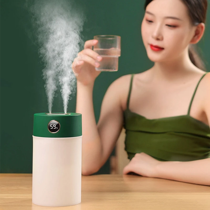 USB Large Capacity Humidifier Digital Display Dual Spray Household 1.2L Mute Aroma Diffuser