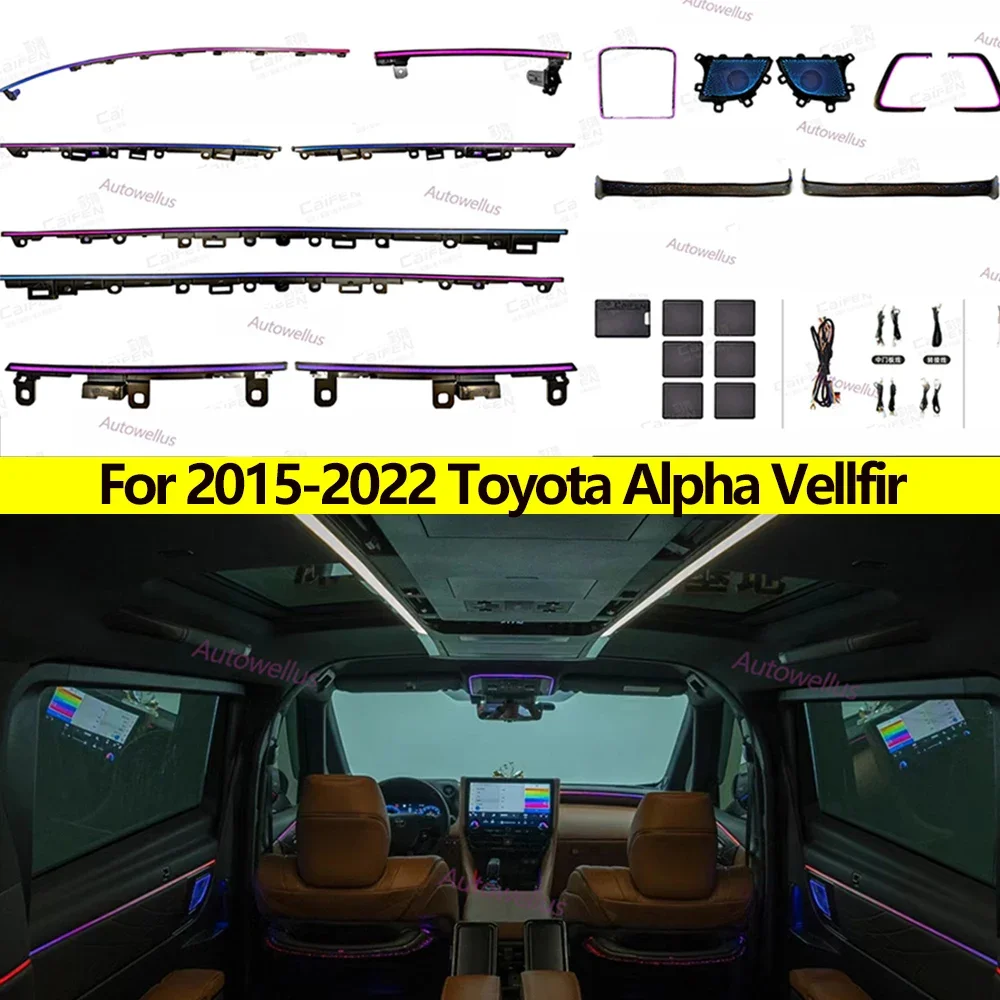 

For Toyota Alphard/VELLFIRE 40 Series 2023+ Dynamic Color Complete Set of Interior Ambient Lights Led LHD/RHD Decorative Lights