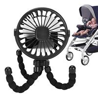 Portable Fan Rotatable Baby Stroller Fan Flexible Octopus Holder Tripod Handheld Cooling Fan Mini Fan,3 Speeds, Night Light