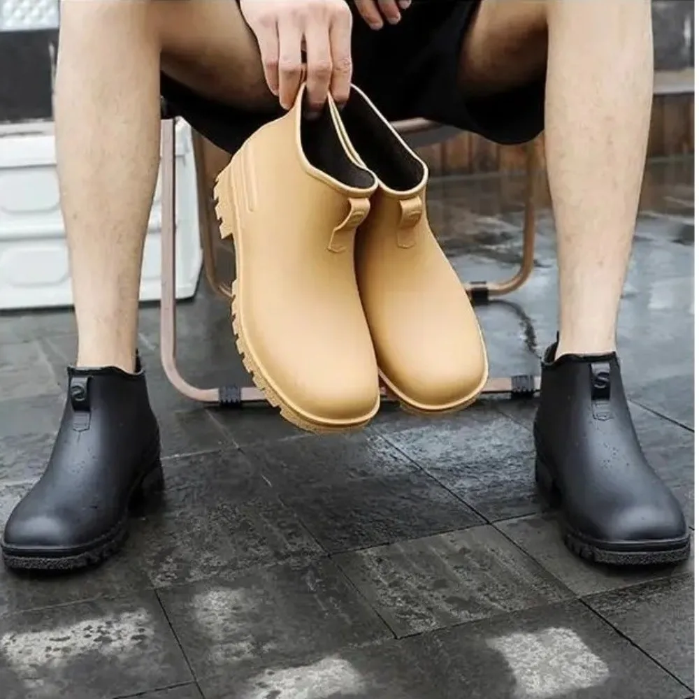 

Прочная резиновая обувь для воды, противоскользящие износостойкие резиновые сапоги с низким вырезом, быстросохнущая водонепроницаемая обувь с толстой подошвой унисекс