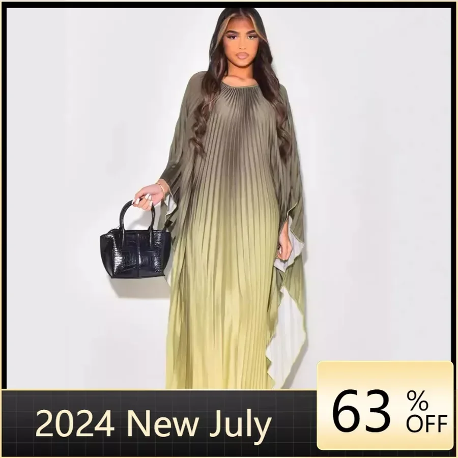 

Plus Size African Dresses for Women Fashion Summer Africa 3/4 Sleeve Polyester Long Maxi Dress Gowns Kaftan Muslim Abaya Outfits