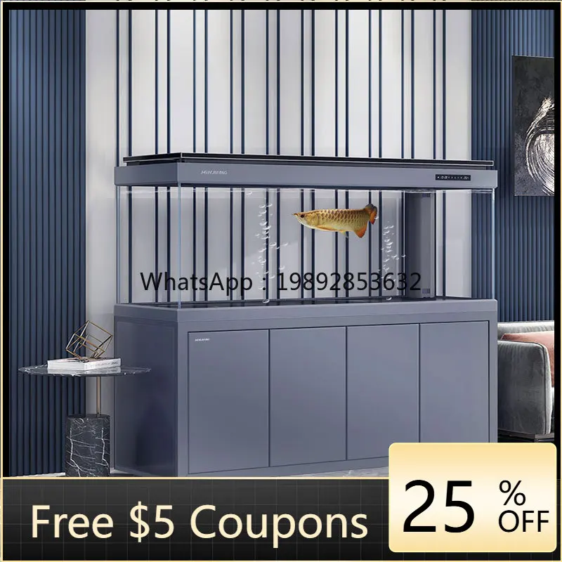 

LYY Fish Tank Living Room Home Medium and Large Aquarium Bottom Filter casual Modern Light Luxury Ultra White