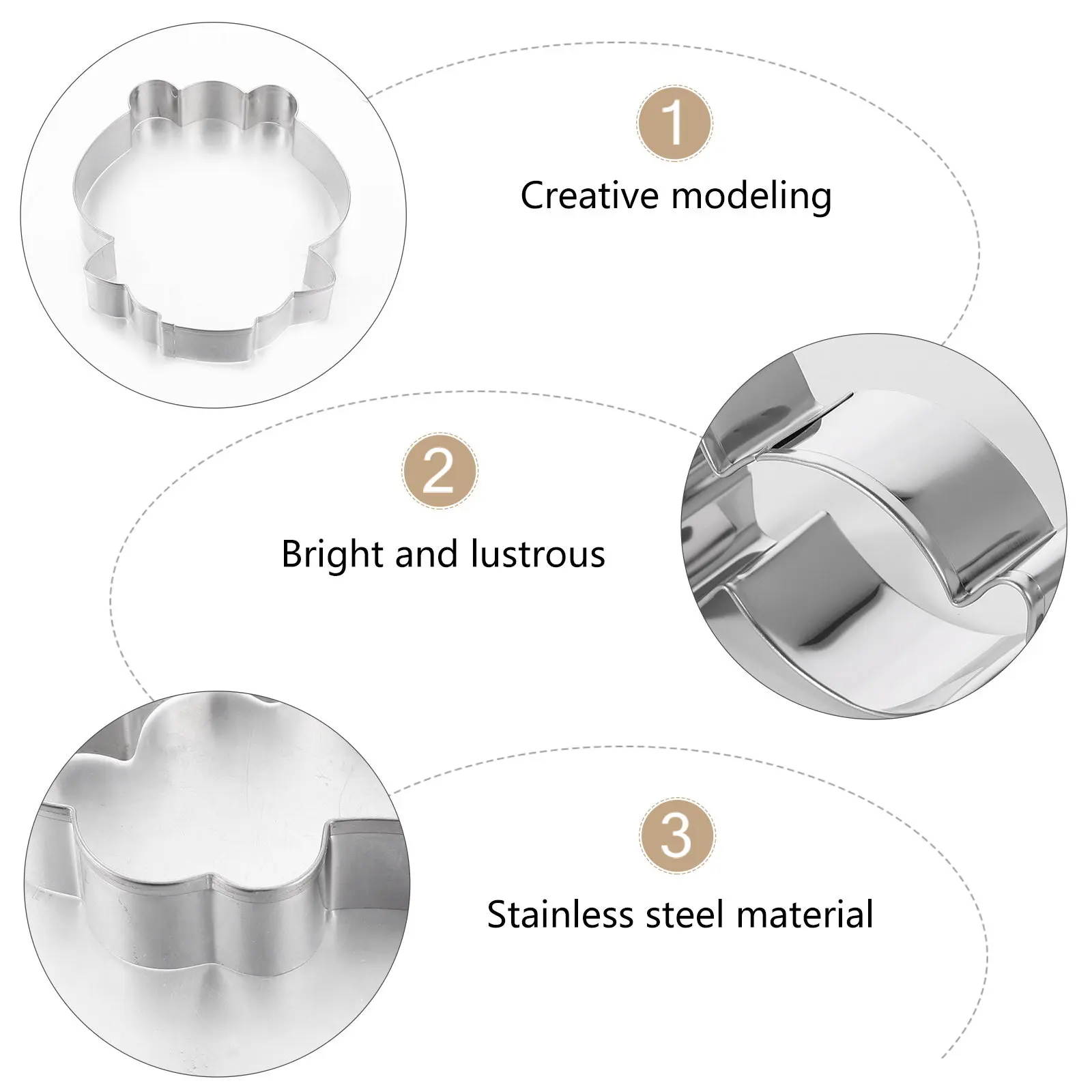 8Pcs Four-Leaf Stainless Steel Cookie Cutters Festival Baking Molds Set for Cookie Dough Fondant Biscuit Cutter Baking