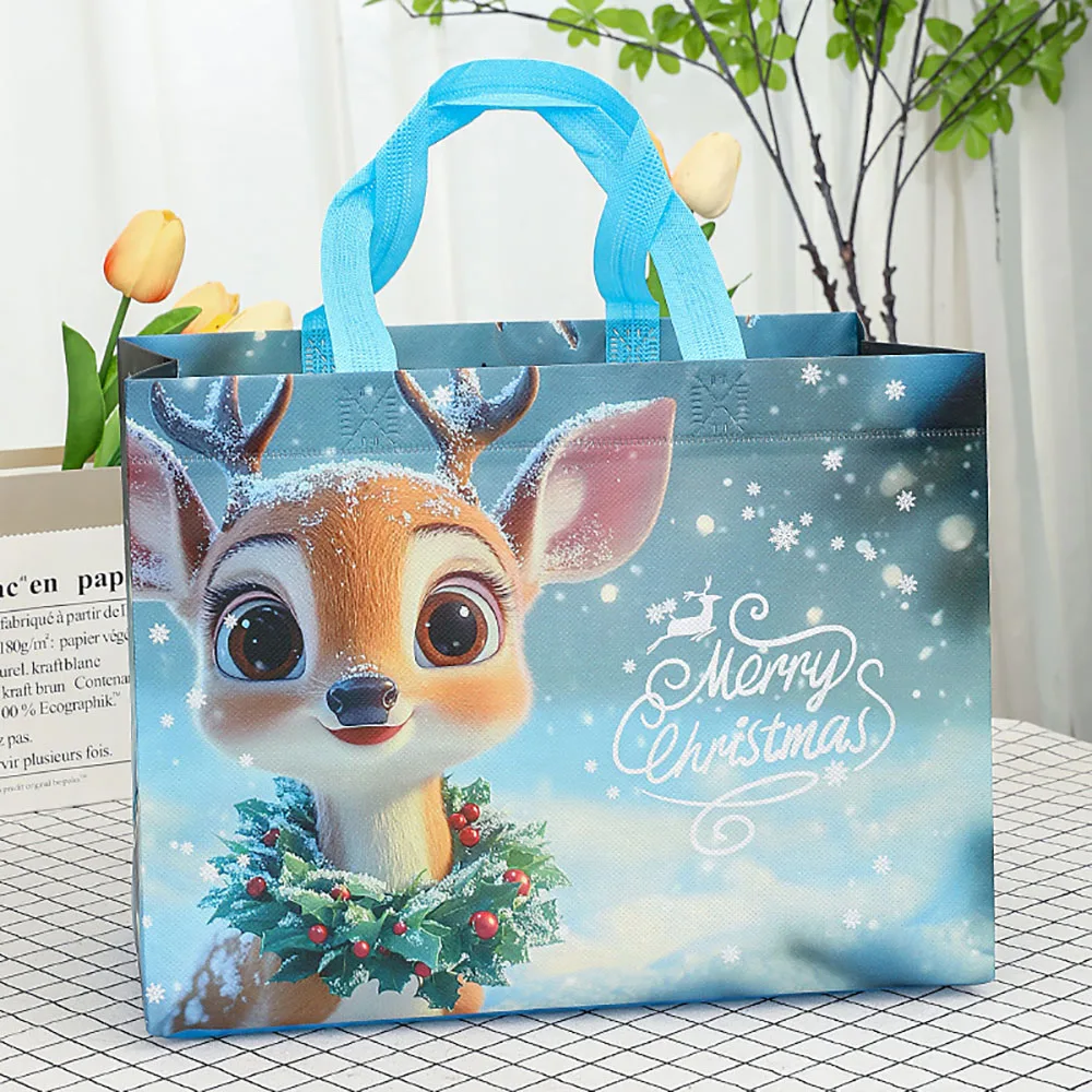 New Non-woven Christmas Gift Bag Shopping Bag Santa Snowman Xmas Tree Candy Gift Packaging Bag Xmas 2026 New Year Decor Tote Bag