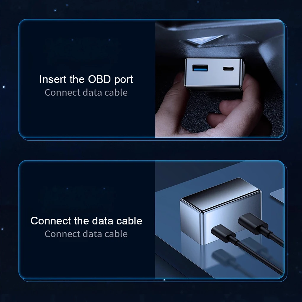 Adaptador OBD, divisor de carga, cargador de puerto USB TYPE-C para Tesla Model Y Juniper Launch 2020-2025 Model 3 Highland 2017-2024 X S