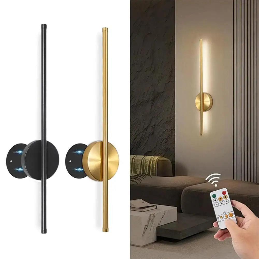 LED Magnetic Rechargeable 50 Wall Lamp Black Gold For Living Room Bedroom Hallway Study Stairwell Cloakroom Lighting Wiring Free
