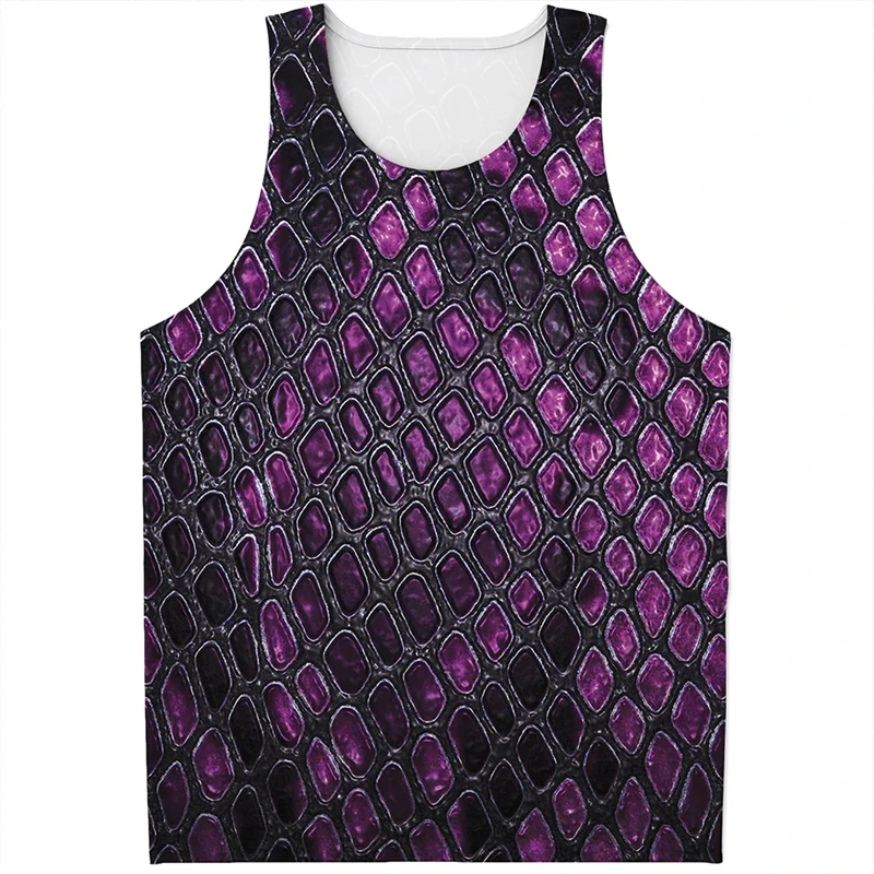 

2024 Hot Sale Snake Skin 3D Printed Vest Harajuku Street Unisex Tank Top Sleeveless Tee Shirts Newest O Neck Tees Tops Clothing
