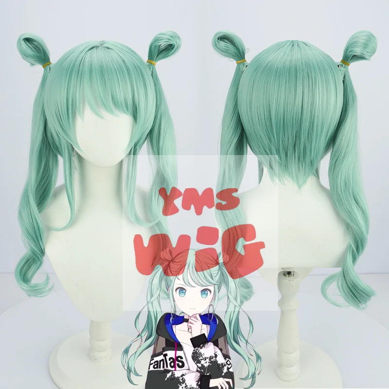 Game Project Sekai Colorful Stage Vivid Bad Squad Cosplay Wig Long 80cm Double Tail Curls Wavy Hair Costume Party Wigs