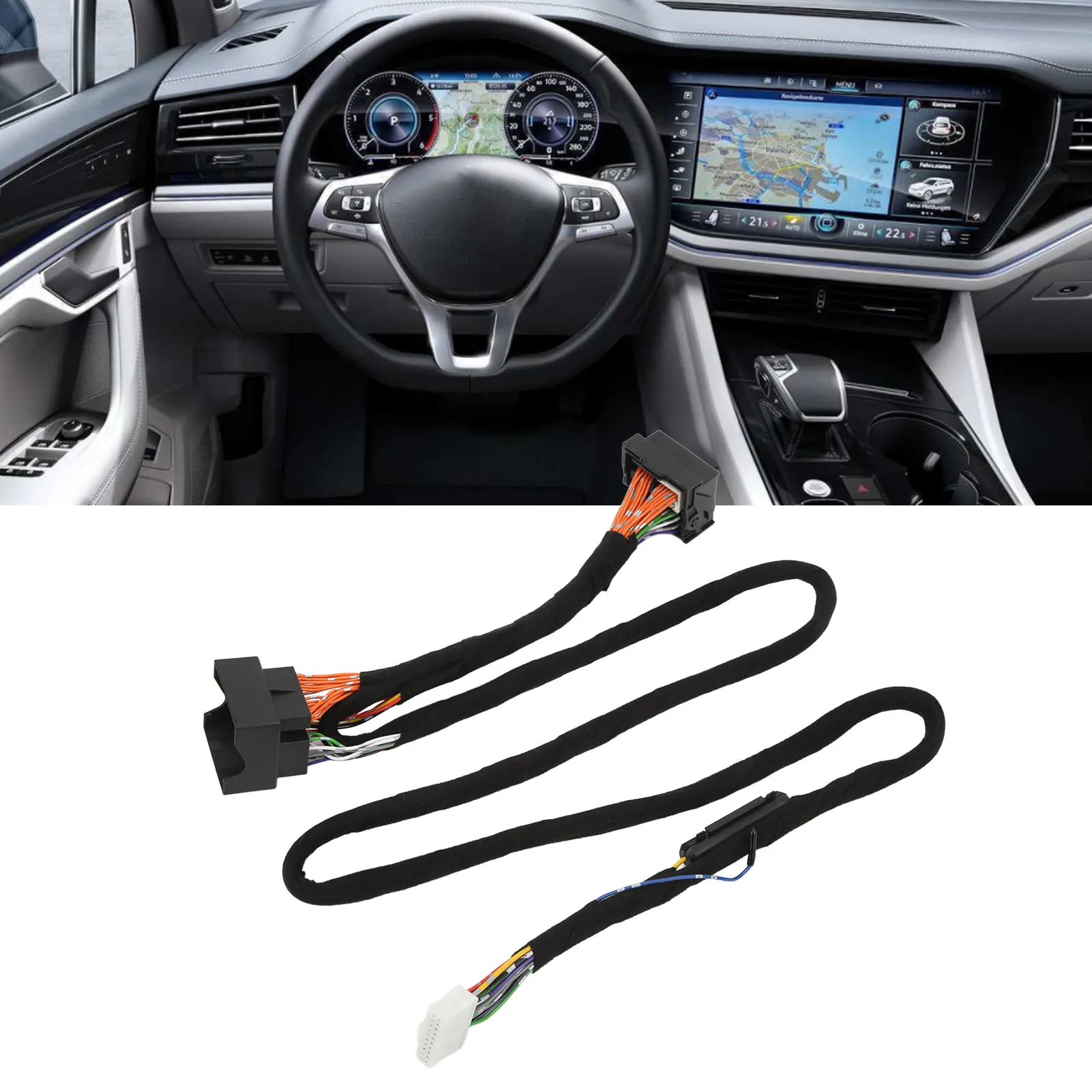 Arnés de cables de interfaz de amplificador DSP para coche con enchufe (12V 15A, No.5 para Volkswagen, accesorio de amplificador DSP para vehículo)