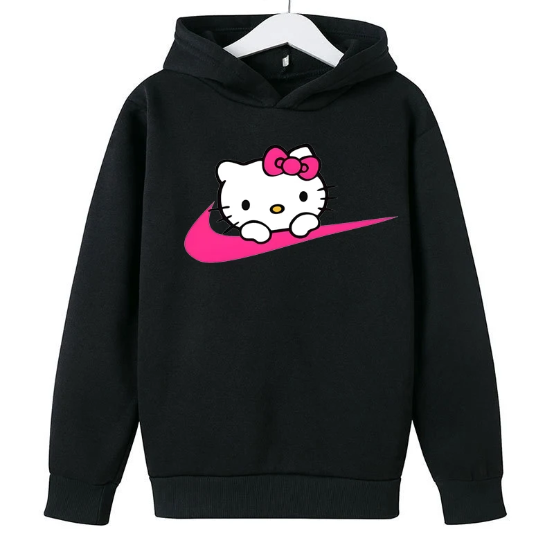 MINISO Pattern Hoodie Cute Cartoon hello kitty clothes Kids Girls Fashion Clothing Casual Sweatshirt Spring And Autumn Pullovers