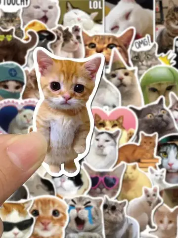 10/30/50PCS Kawaii Love Cat PVC Sticker Aesthetic Children's Korean Decoration Scrapbooking Stationery School Supplies for Kids