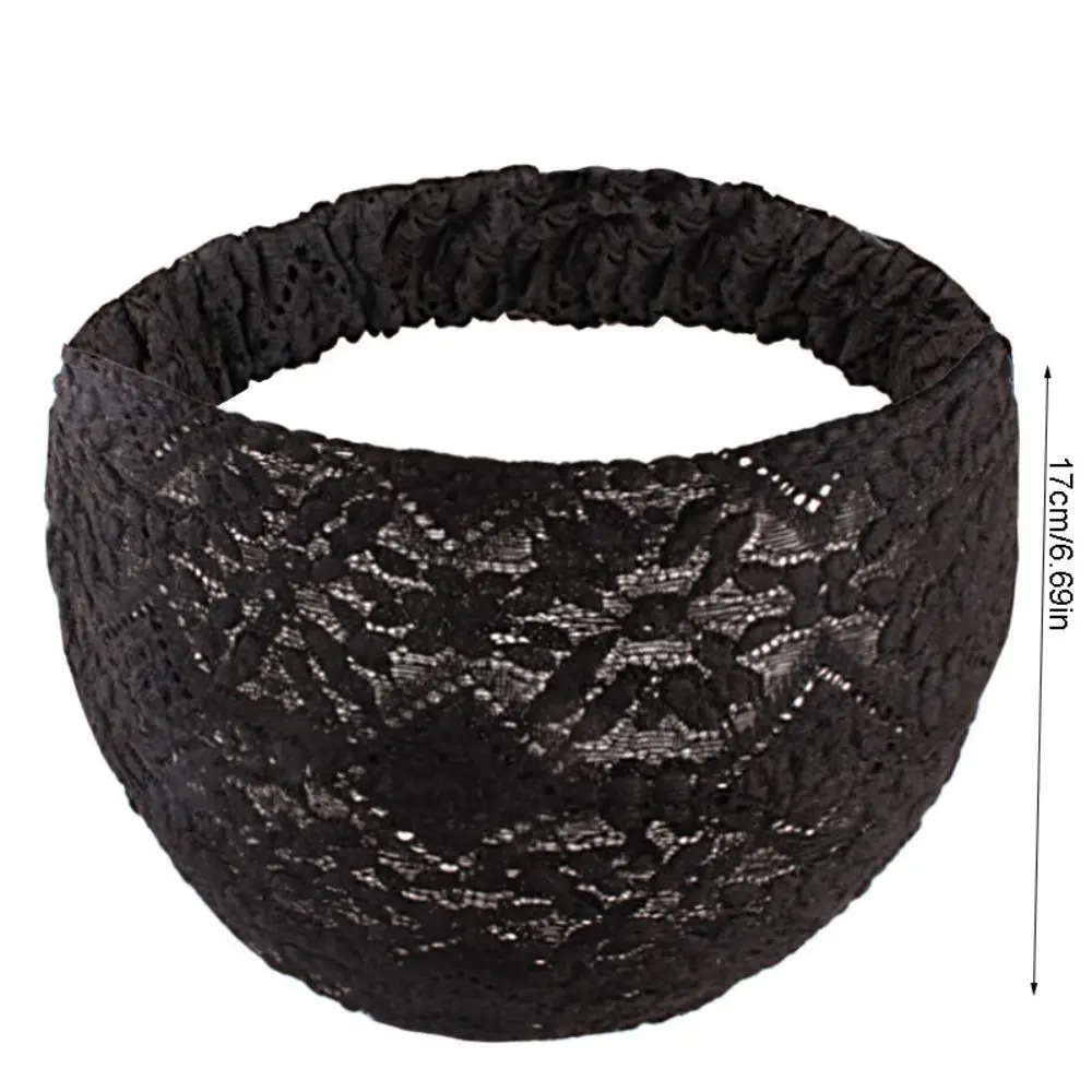 Hollow Mesh Flower Headband Temperament Hair Hoop Korean Style Lace Hairbands Non Slip Headwear Wide Side Head Wrap Girls