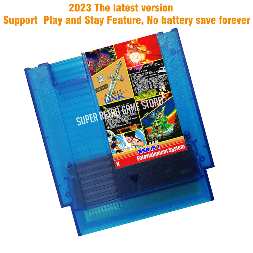 Latest 2023 DUO GAMES OF NES 852 in 1(405+447)Game Cartridge for NES Console System Total 852 Games 1024MBit Flash Chip in Use