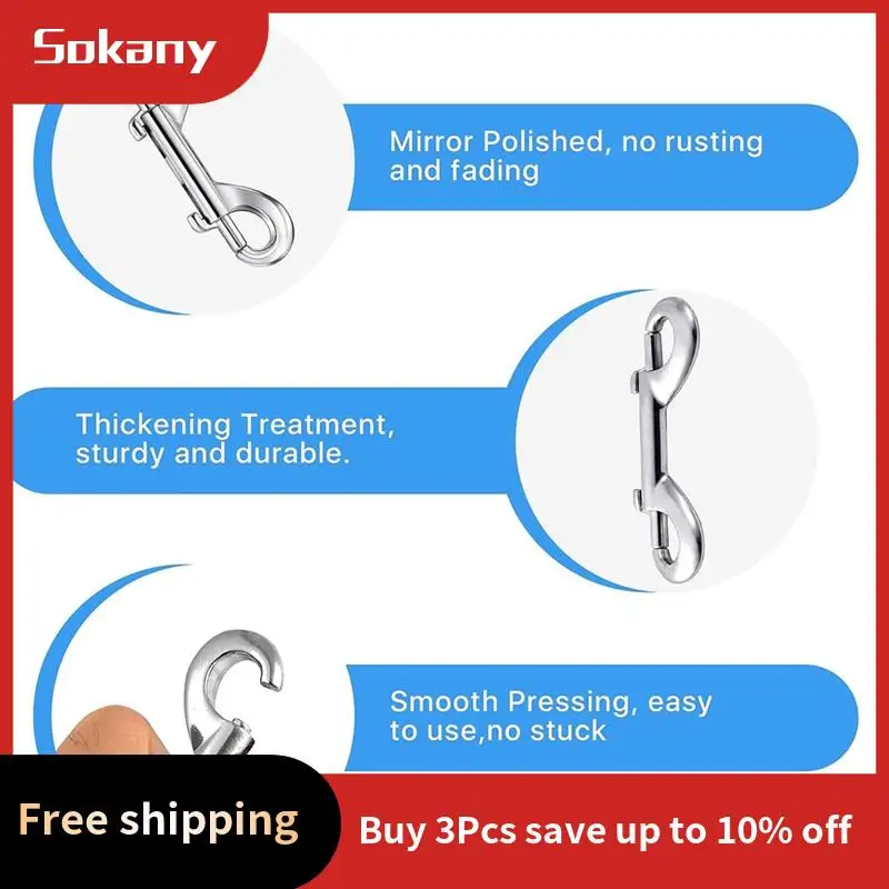 A59E-30 Pieces Double Ended Bolt Snaps Hooks, 2.7 Inch Heavy Zinc Alloy Trigger Clips Metal Chain Clips Key Holder Easy Install