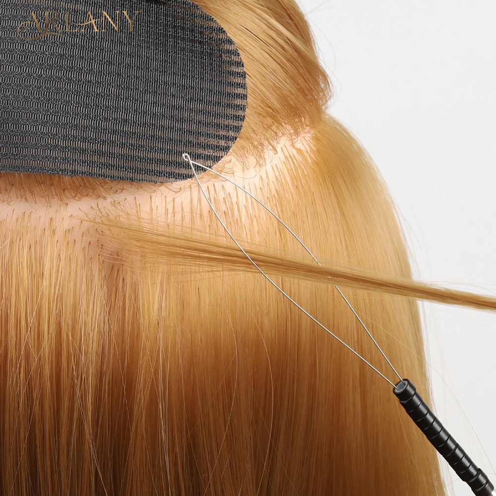 ARLANY 20Pieces Hair Extension Loop Needle Threader Pulling Hook Tool and Bead Device Tool Loop Threader for Feather Extensions