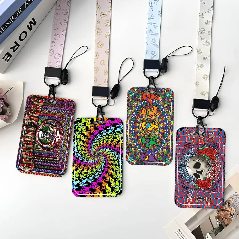 

Защитный чехол для ID-карт G-Grateful D-Dead Band: для школьных, пропускных, проездных и карт питания, с функцией легкого выталкивания