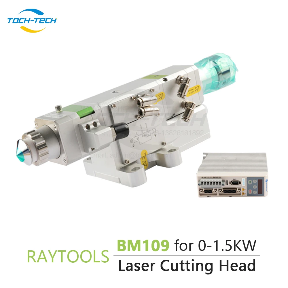 Raytools BM109 untuk kepala pemotong Laser serat daya rendah fokus otomatis lensa fokus BM109 untuk 0-1, 5kW QBH Metal F125/150/200mm