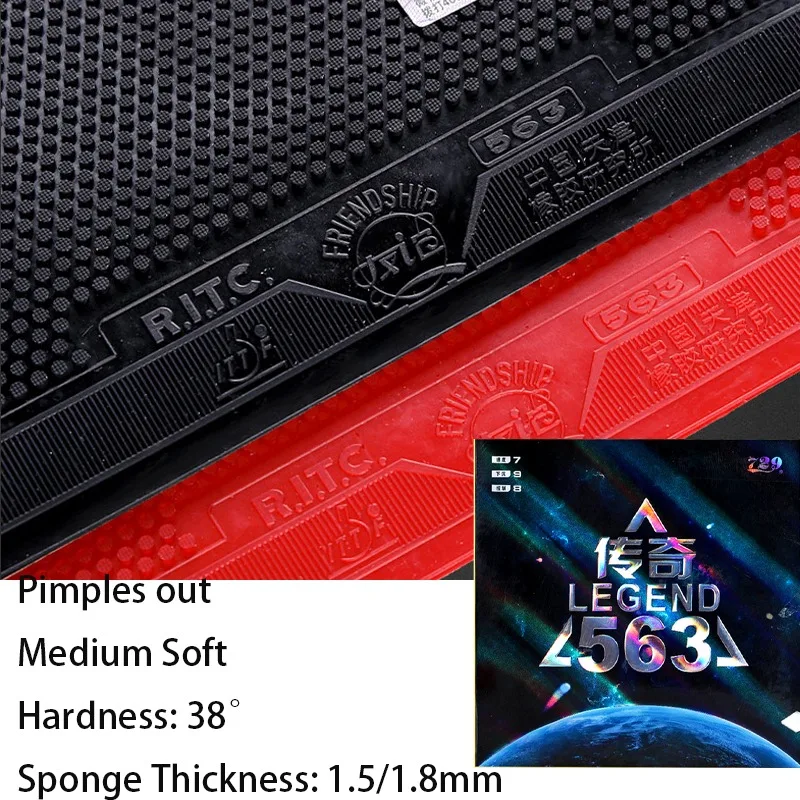 

729 Friendship Legend-563-SP Накладка для настольного тенниса Primples-out Профессиональная накладка для пинг-понга с губкой, средняя мягкая, 1,5/1,8 мм