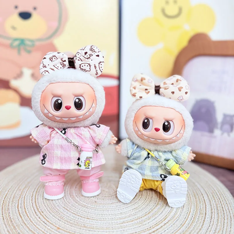 First and Second Generation Keychains Labubu Clothing Pendant Labubu Sweater Bow Diary Set Cute