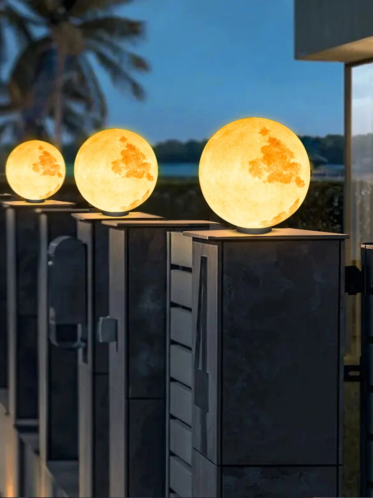 

Round column head light, round ball net, red head light, courtyard decoration, fence colmn light, villa outdoor c
