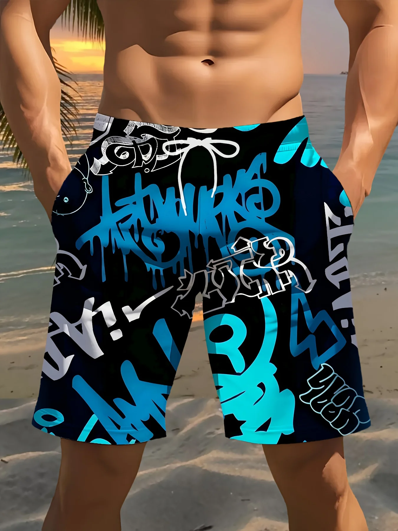 2026 Summer Men's Short Pants with 3D Print Breathable Lightweight Sweat-Resistant Casual and Versatile Outdoor Men's Pants