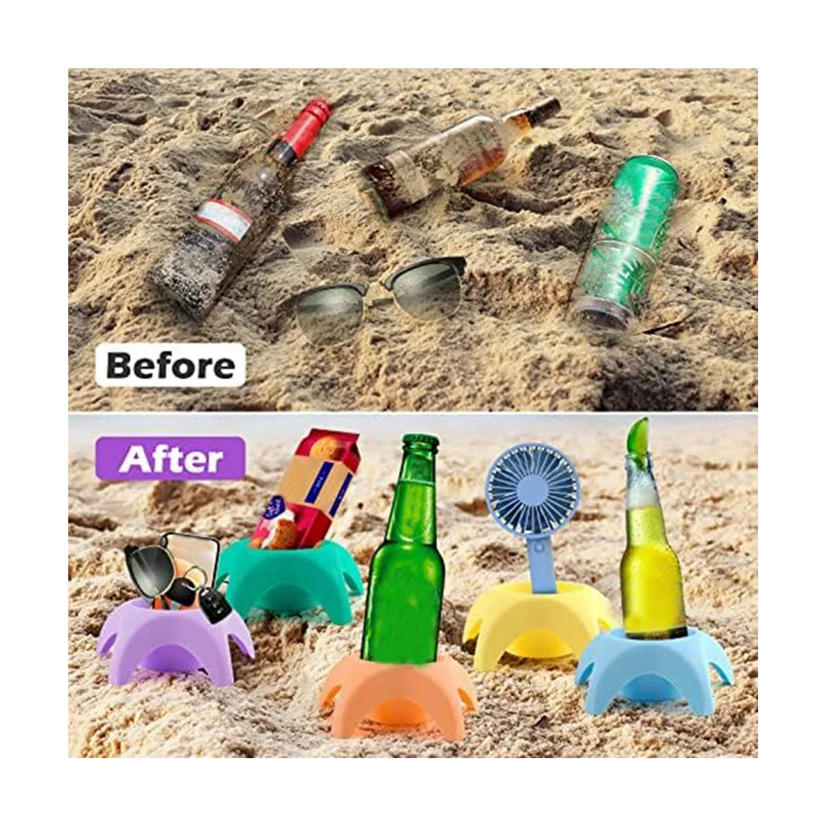 strandbekerhouder Beach Vacation Essentials Accessoires, Strandbekerhouders, Zandonderzetters, Beach Travel Essentials voor dames