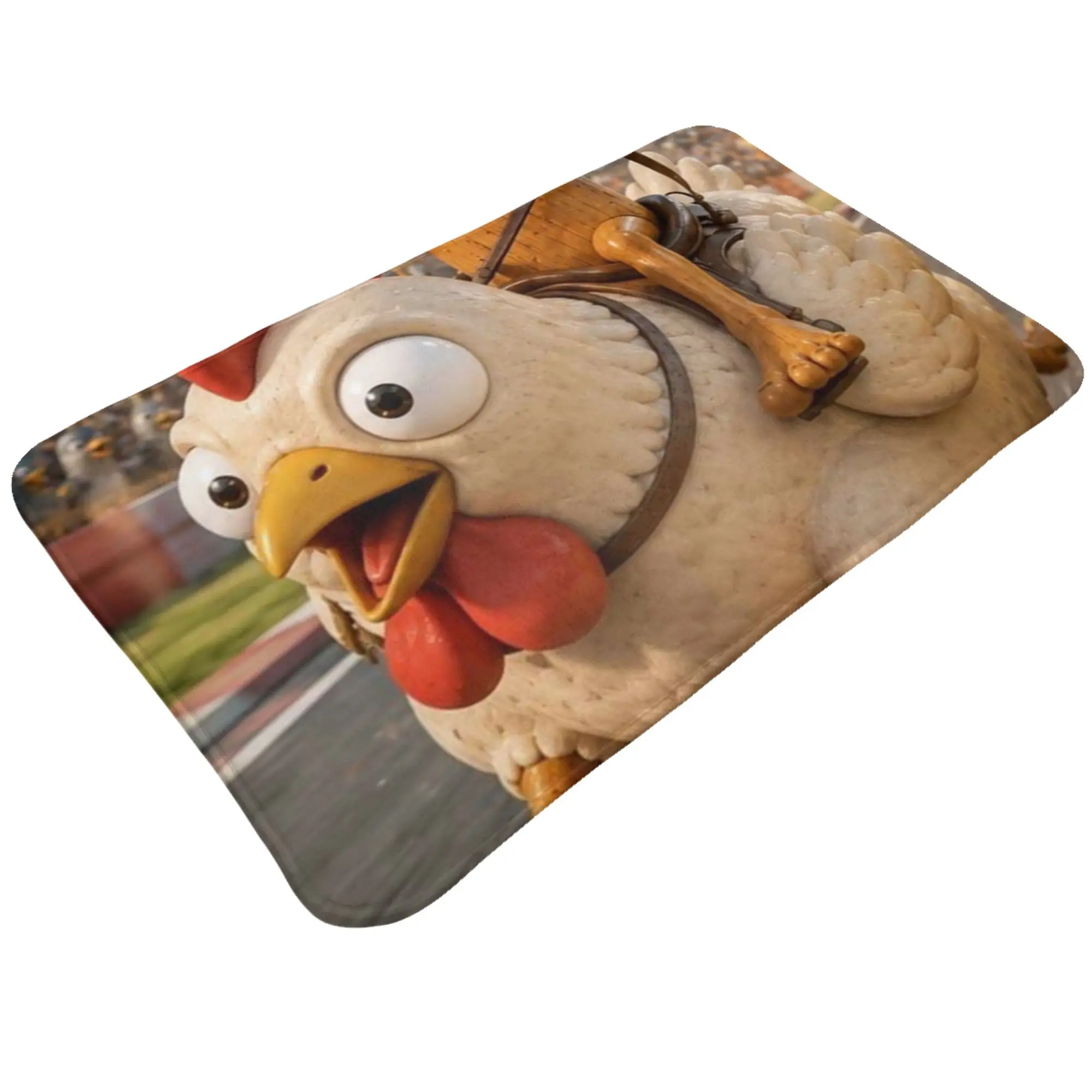 Cool Spoon Riding Chicken Race Track Funny Art Non-slip Doormat Living Room Mat  Welcome ModernDecor