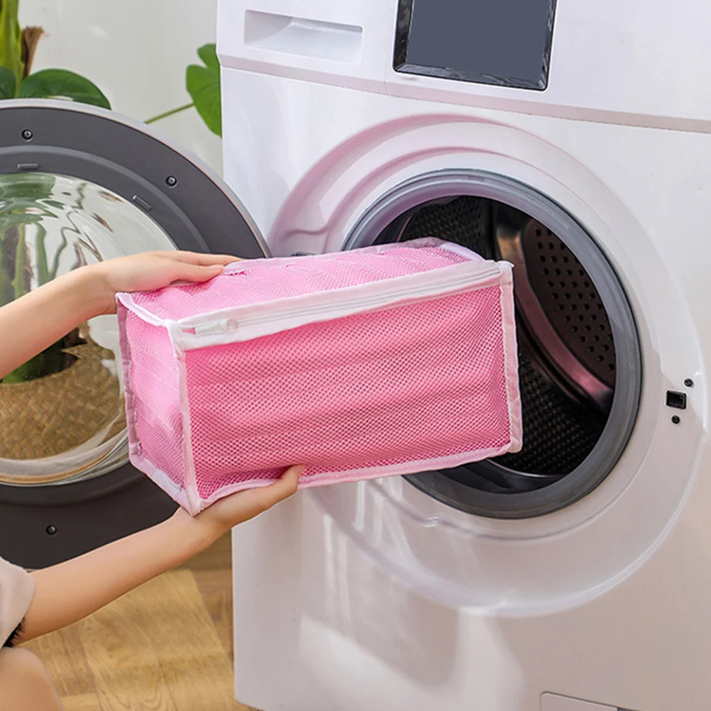 

Shoe Washing Bag Cuboid Mesh Laundry Bag For Sneakers Wash Machine Safe Zippered Pouch Dryer Cleaning Organizer Travel