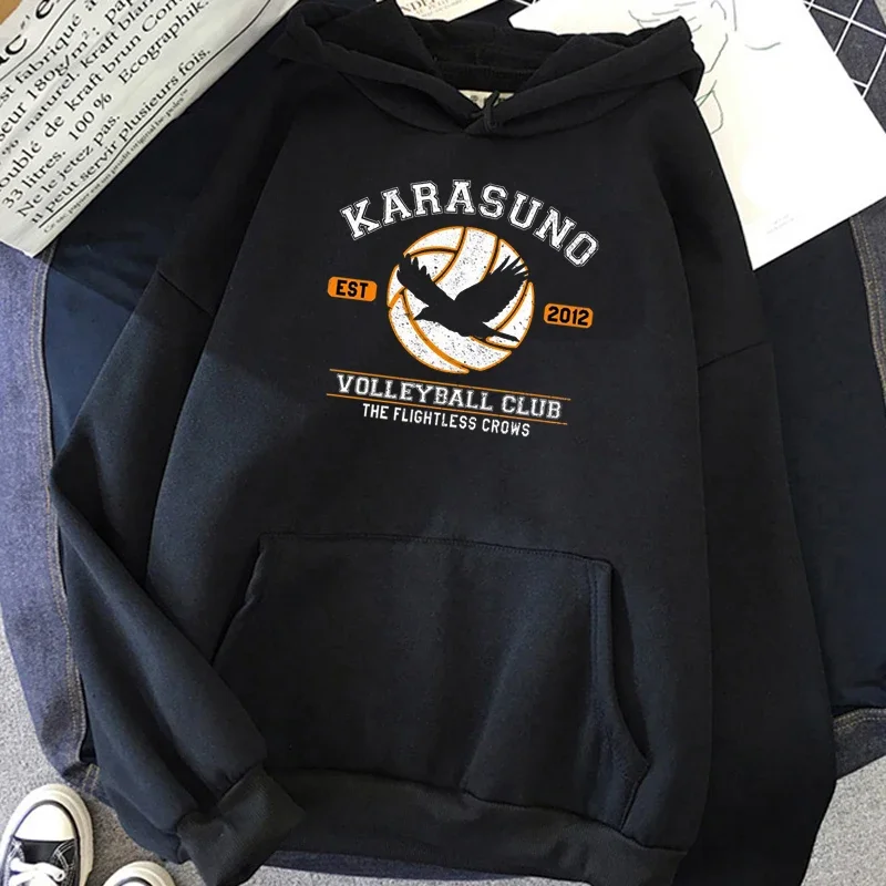 Nekoma Hoodie Volleyball Katzenpfote Anime Sport Club Ästhetisch Vintage Japanisch Schwarz Oversized Lässige Sport-Sweatshirts – Detail 5
