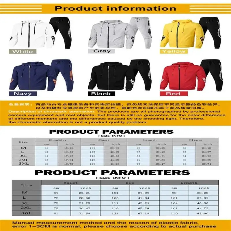 2024 Spring Autumn New Men\'s Sportswear Set Zipper Jacket+Pants 2-piece for Fashion Casual Jogging Suit and leisure