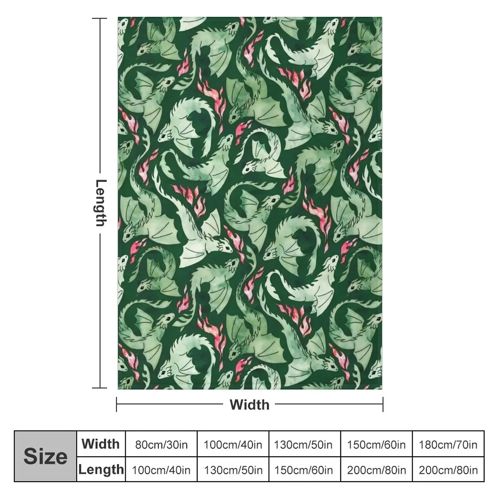 New Dragon fire dark green Throw Blanket halloween Designers for babies Blankets