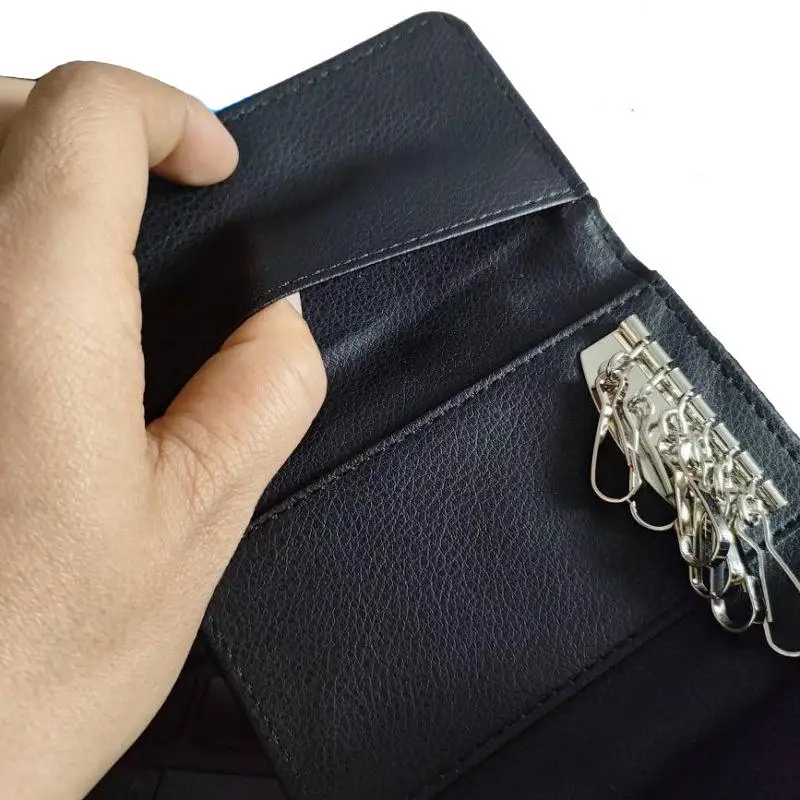 Sublimation PU Blank Single-sided Key Storage Wallet Three Sided Folding Card Bag For Heat Transfer Printing