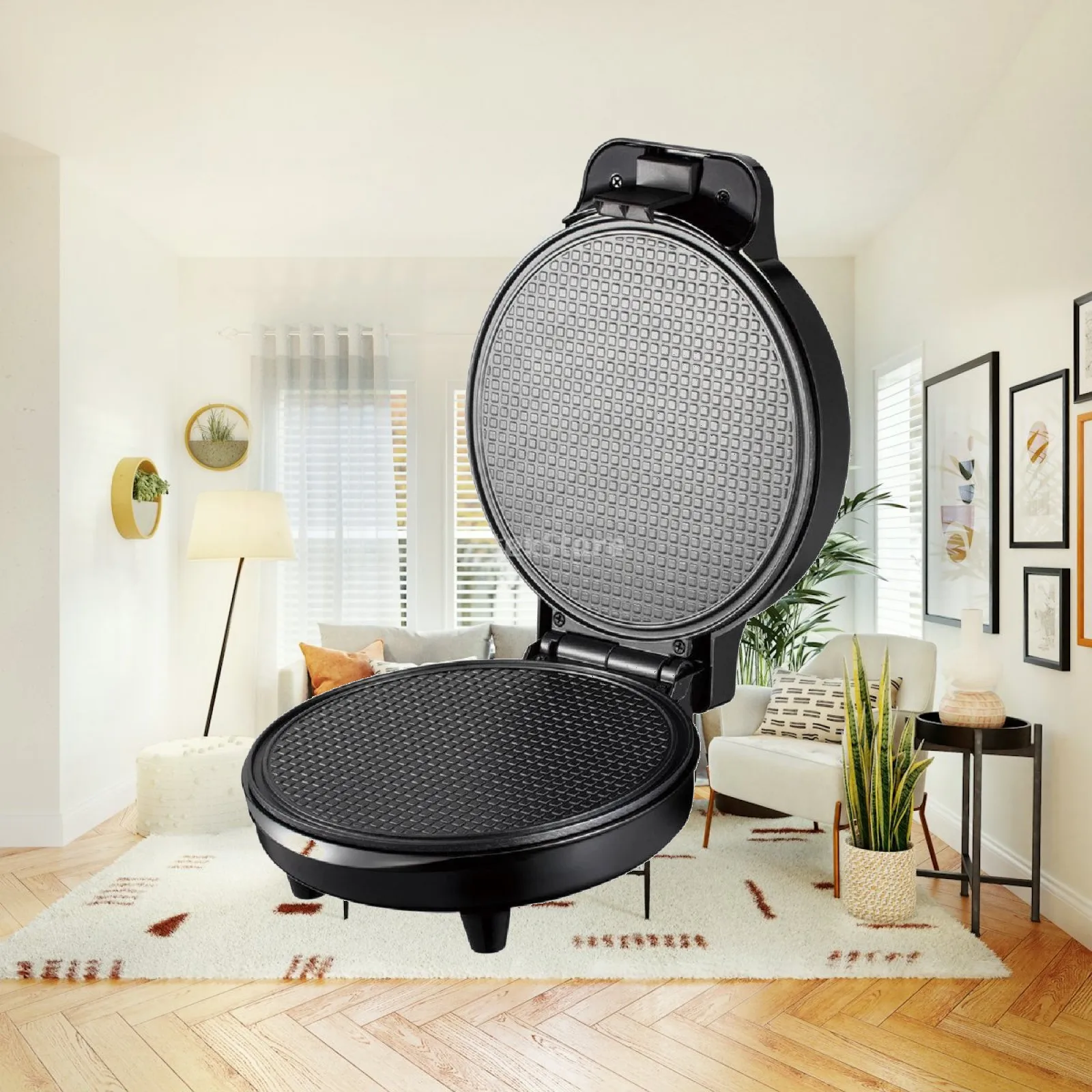 Waffle Cone Maker Countertop Waffle Cone Iron Breakfast Griddle Compact Cooking Appliance Easy to Store for Home Cooks, Kitchen