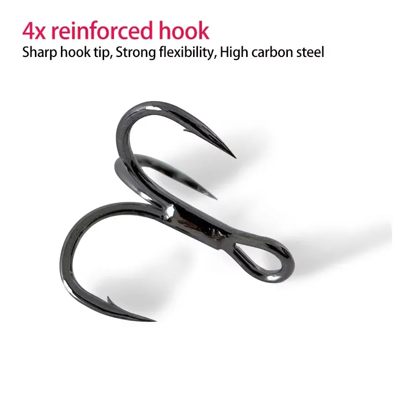 50Pcs High carbon steel black nickel round body sharp three anchor ...