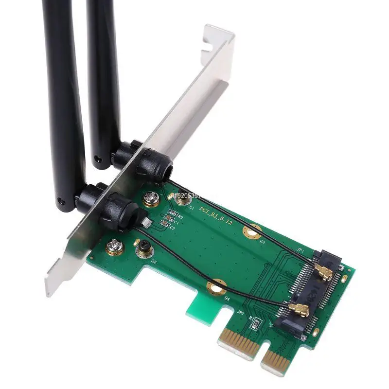 Wireless Card WiFi Mini PCI-E for Express to PCI-E Adapter 2 Antenna External PC Network Card