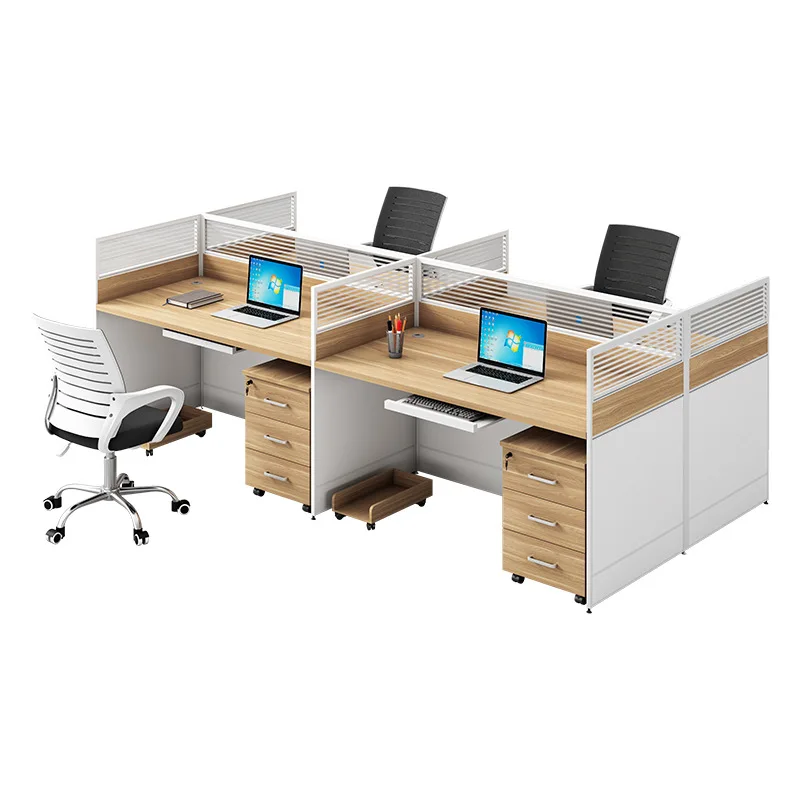 Bureau du personnel, mobilier de poste de travail moderne et simple, siège simple et double carte, combinaison table et chaise de bureau financier
